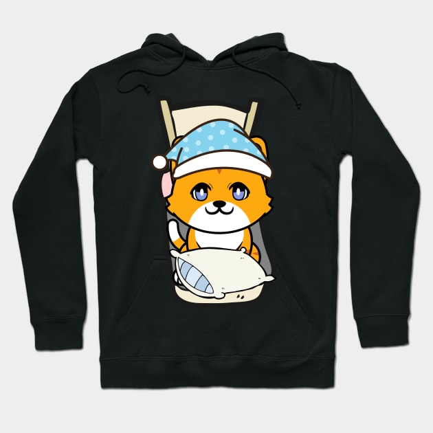 Cute orange cat is going to bed Hoodie by Pet Station